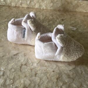 Carter's Soft Cream Baby Slippers